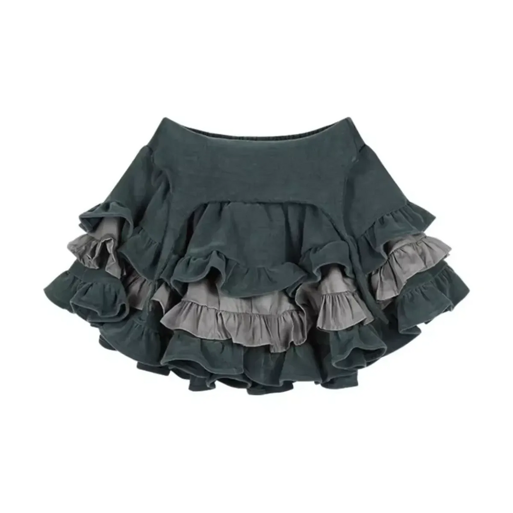 Y2K Kawaii Harajuku Two-Piece Set – Ruffle Skirt & Long Sleeve Top - Bottoms - Long - Round - Clothing Sets - 7