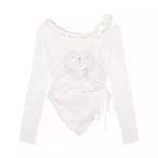 Y2K Kawaii Harajuku Two-Piece Set – Ruffle Skirt & Long Sleeve Top - Bottoms - Long - Round - Clothing Sets - 5