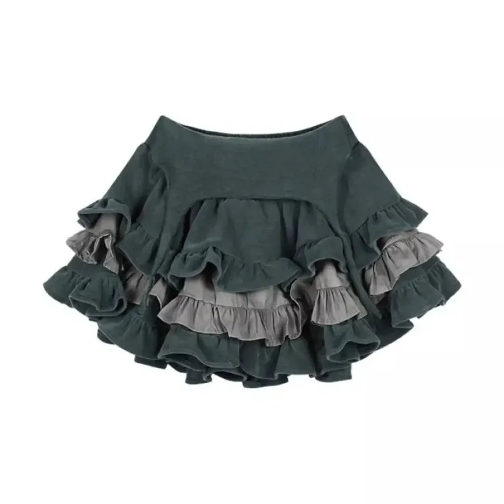 Y2K Kawaii Harajuku Two-Piece Set – Ruffle Skirt & Long Sleeve Top - Bottoms - Long - Round - Clothing Sets - 6