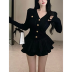 Y2K Kawaii Knitted Two-Piece Set – Elegant Mini Skirt Suit - Bottoms - Short - Round - Clothing Sets - 1