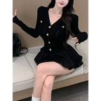 Y2K Kawaii Knitted Two-Piece Set – Elegant Mini Skirt Suit - Bottoms - Short - Round - Clothing Sets - 3