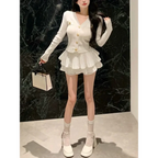 Y2K Kawaii Knitted Two-Piece Set – Elegant Mini Skirt Suit - Bottoms - Short - Round - Clothing Sets - 6