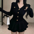 Y2K Kawaii Knitted Two-Piece Set – Elegant Mini Skirt Suit - Bottoms - Short - Round - Clothing Sets - 7