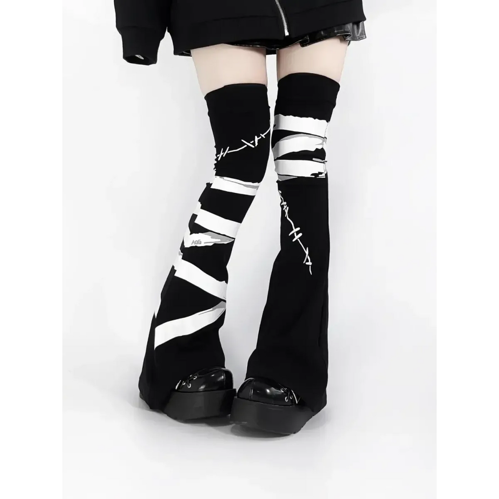 Y2K Kawaii Leg Warmers – Vintage Lolita Thigh High Socks - Socks & Hosiery - Socks - 3
