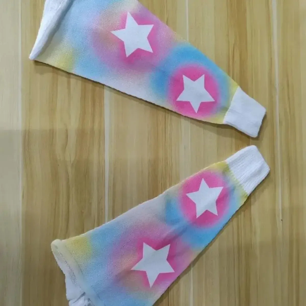 Y2K Kawaii Star Leg Warmers – Harajuku Pastel Tie-Dye Sleeves - Socks & Hosiery - Leg Warmers - 3