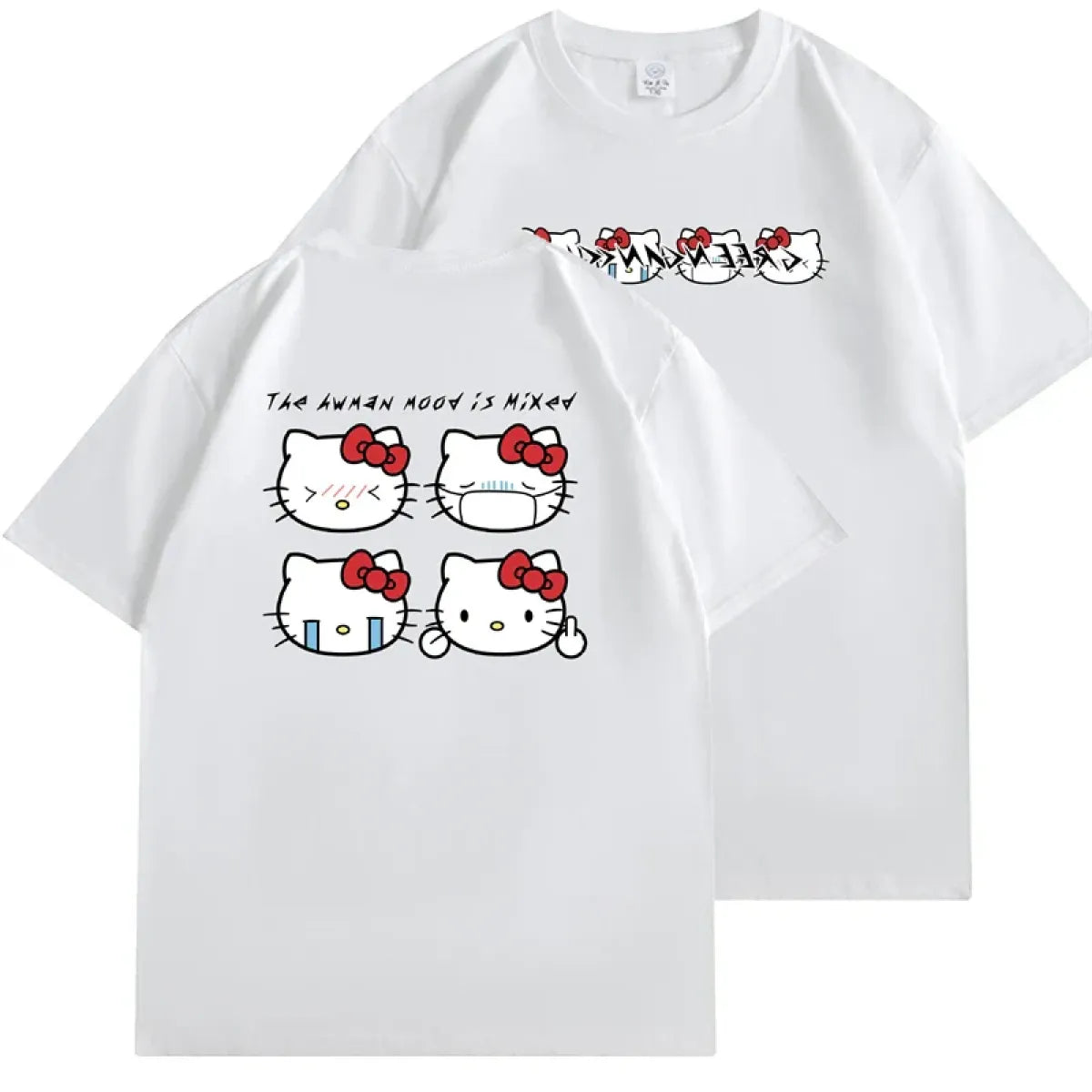 Kawaii Hello Kitty Harajuku Ullzang T Shirt Women Cute Anime Y2K Streetwear T-shirt Cartoon Fashion Summer Tshirt