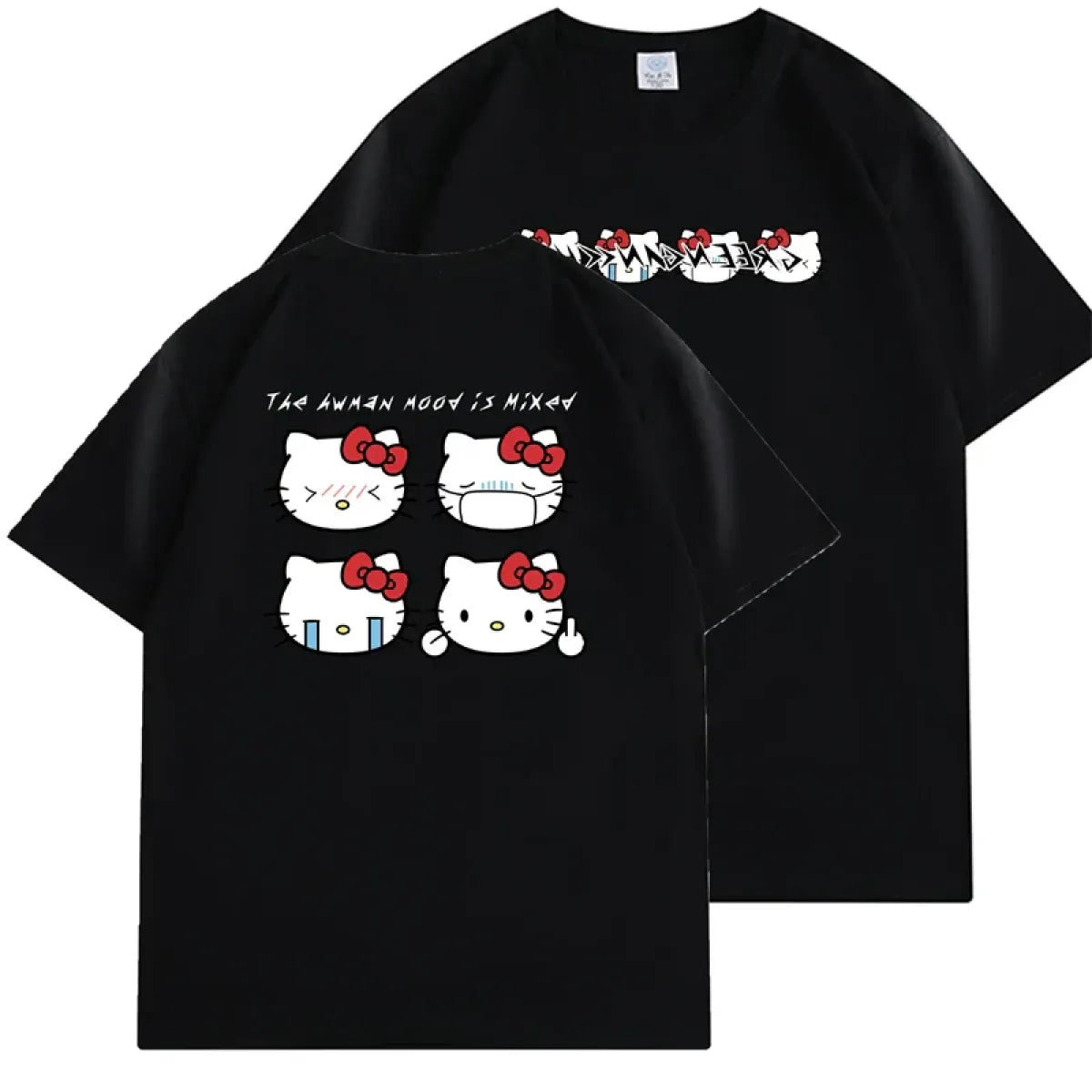 Kawaii Hello Kitty Harajuku Ullzang T Shirt Women Cute Anime Y2K Streetwear T-shirt Cartoon Fashion Summer Tshirt