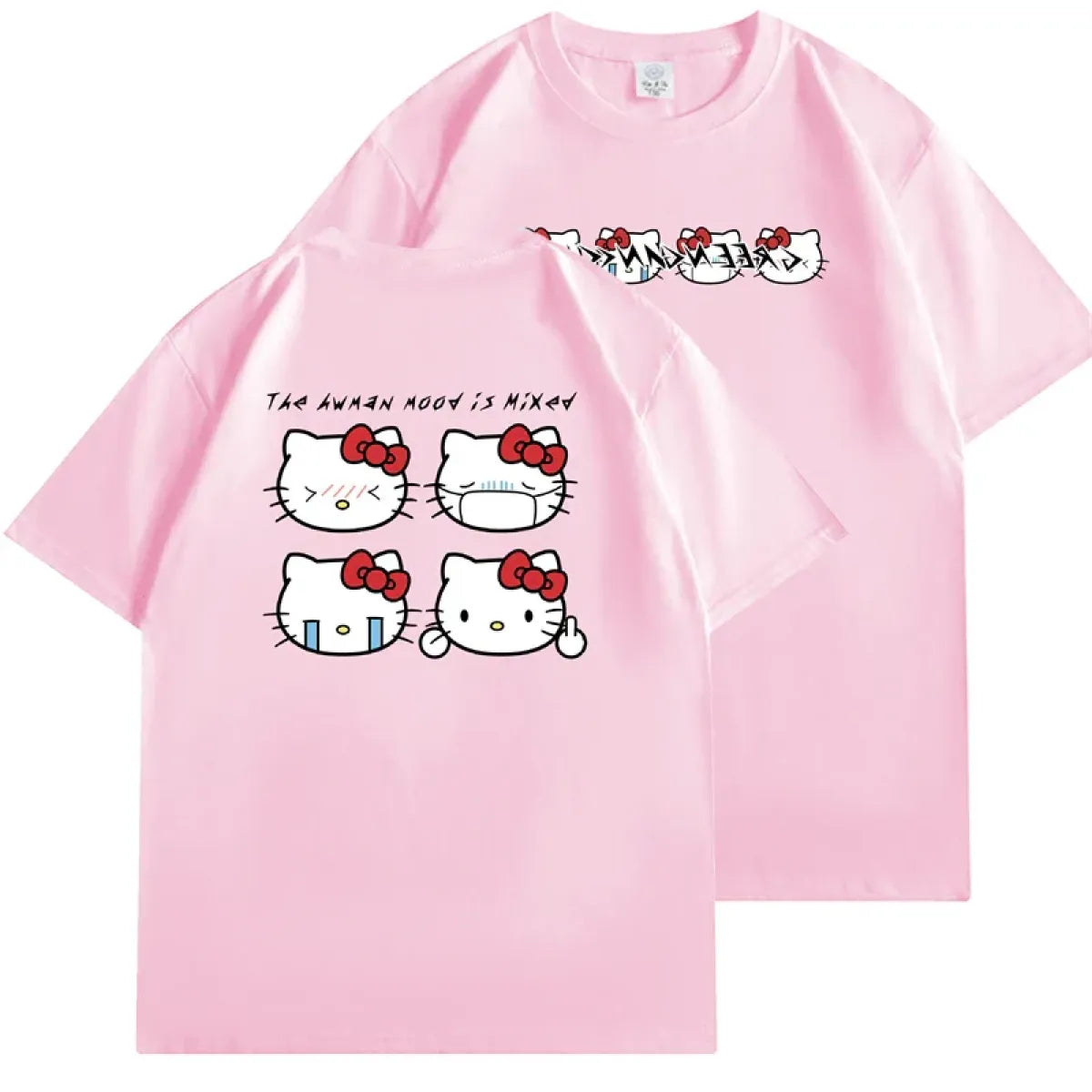 Kawaii Hello Kitty Harajuku Ullzang T Shirt Women Cute Anime Y2K Streetwear T-shirt Cartoon Fashion Summer Tshirt