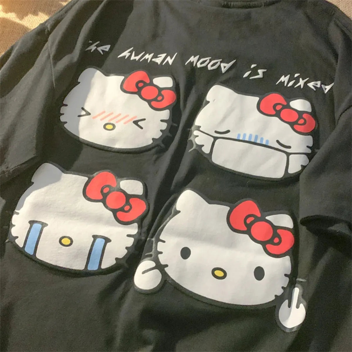 Kawaii Hello Kitty Harajuku Ullzang T Shirt Women Cute Anime Y2K Streetwear T-shirt Cartoon Fashion Summer Tshirt