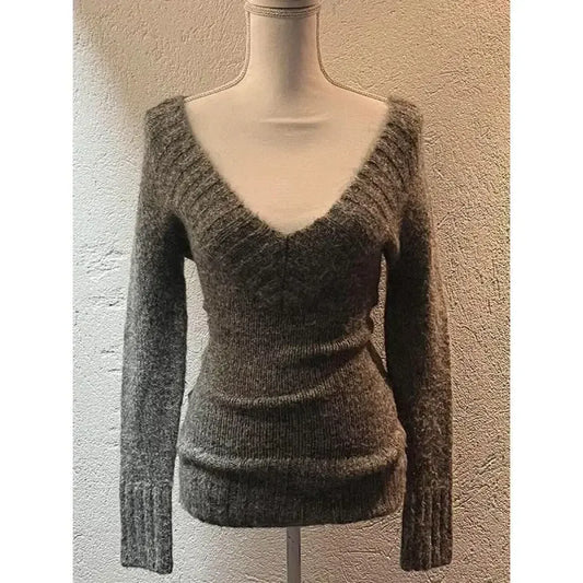 Y2K V-Neck Knit Pullover - Sweaters - Sweaters - 1