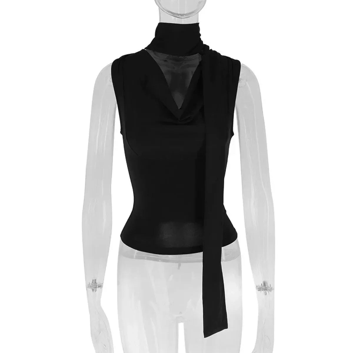 Y2K Tie-Front Wrap Knit Tank Top - Tops & Tees - Tank Top / Cami - 5