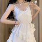 Y2K Irregular Lace Camisole Mini Dress - All Dresses - Mini Dress - 6