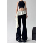 Y2K Lace Patchwork Flare Pants - Bottoms - Pants - 2