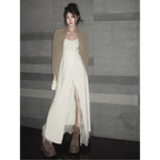 Y2K Lace Patchwork Off-Shoulder Split Maxi Dress - All Dresses - Maxi Dress - 5