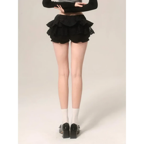 Y2K Lace Ruffle Mini Skirt – Kawaii Coquette Low Waist - Bottoms - Short - Other - Sets - 2