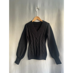 V-Neck Slim Fit Sweater – Y2K Lace Trim Knit Pullover Top - Sweaters - Long - V-neck - Sweaters - 4