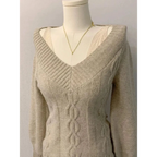V-Neck Slim Fit Sweater – Y2K Lace Trim Knit Pullover Top - Sweaters - Long - V-neck - Sweaters - 3