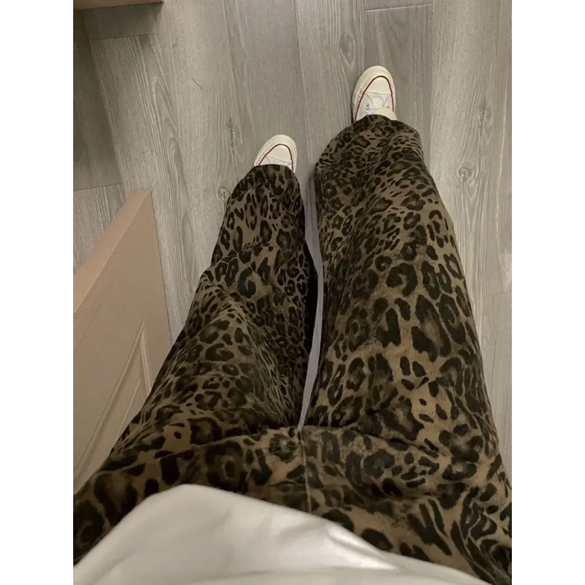 Y2K Leopard Print Wide Leg Denim Jeans - Bottoms - Jeans - 6