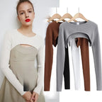 Y2K Knit Long Sleeve Shrug Crop Top - Women’s Clothing & Accessories - Crop Top - 1