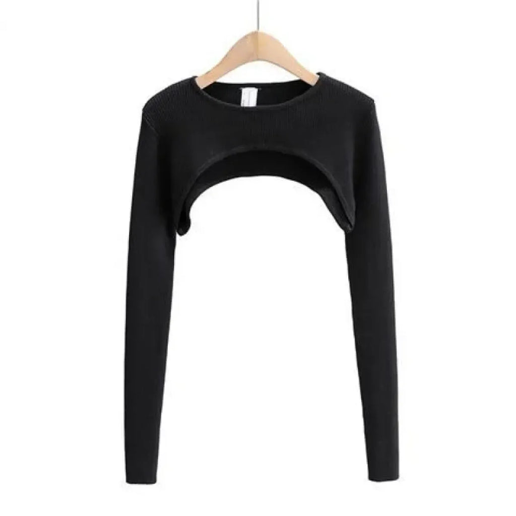 Y2K Knit Long Sleeve Shrug Crop Top - Women’s Clothing & Accessories - Crop Top - 8