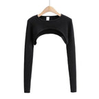 Y2K Knit Long Sleeve Shrug Crop Top - Women’s Clothing & Accessories - Crop Top - 8