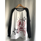 Y2K Skull Faux Layered Harajuku Long Sleeve Tee - T-Shirts - T-Shirt - 3