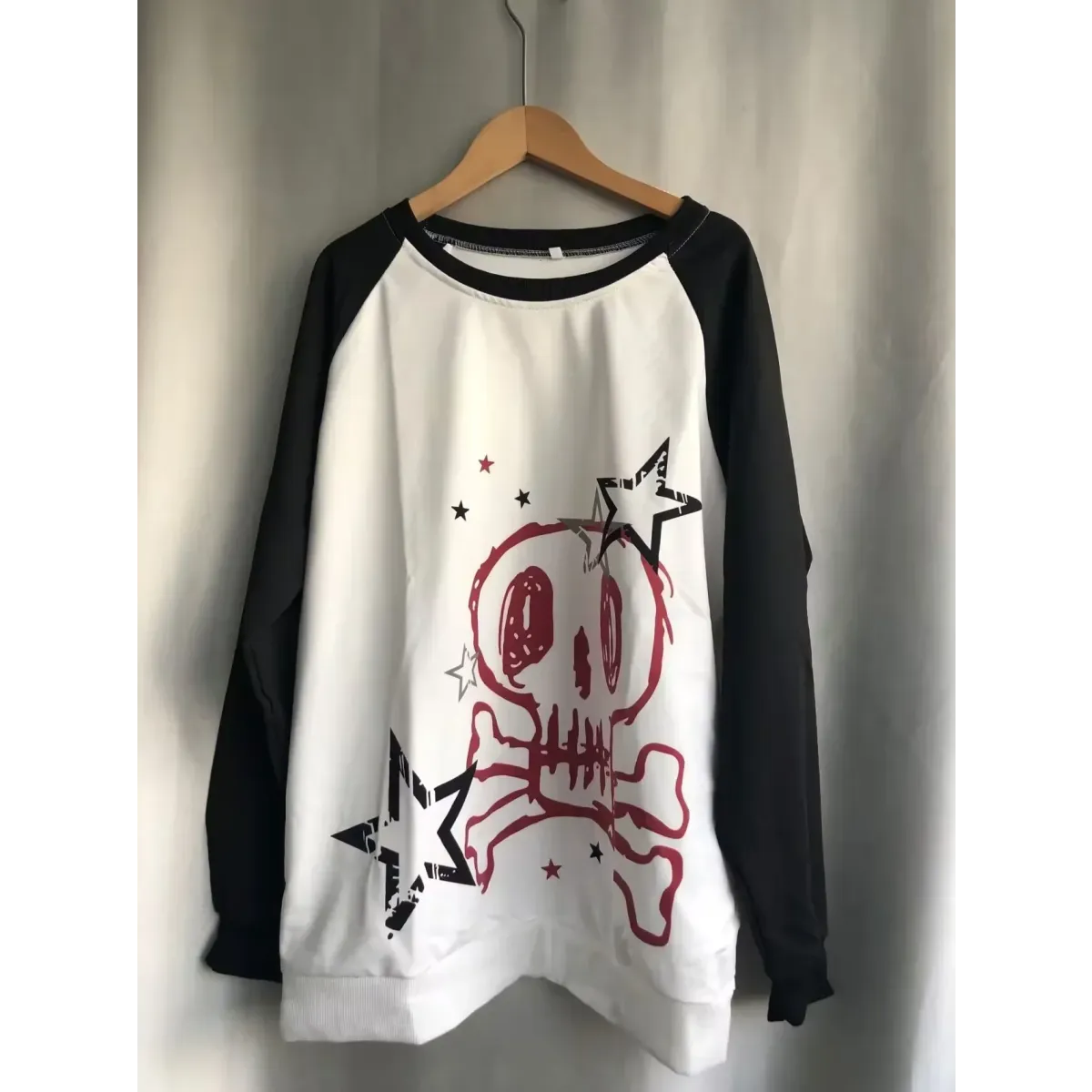 Y2K Skull Faux Layered Harajuku Long Sleeve Tee - T-Shirts - T-Shirt - 3