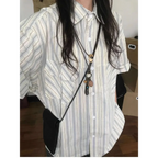 Y2K Striped Loose Fit Button-Up Shirt - T-Shirts - Button-Up Shirt - 2