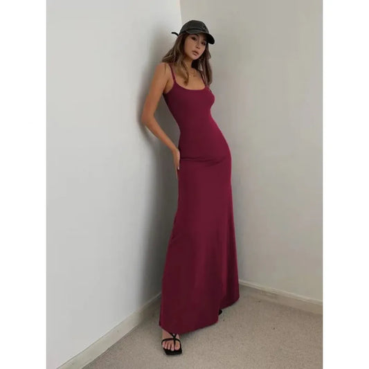 Y2K Backless Bodycon Maxi Sundress - All Dresses - Maxi Dress - 7