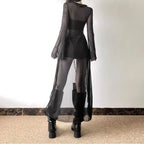 Y2K Sheer Ruffle Mesh Cardigan Top - Women’s Clothing & Accessories - Blouse - 6