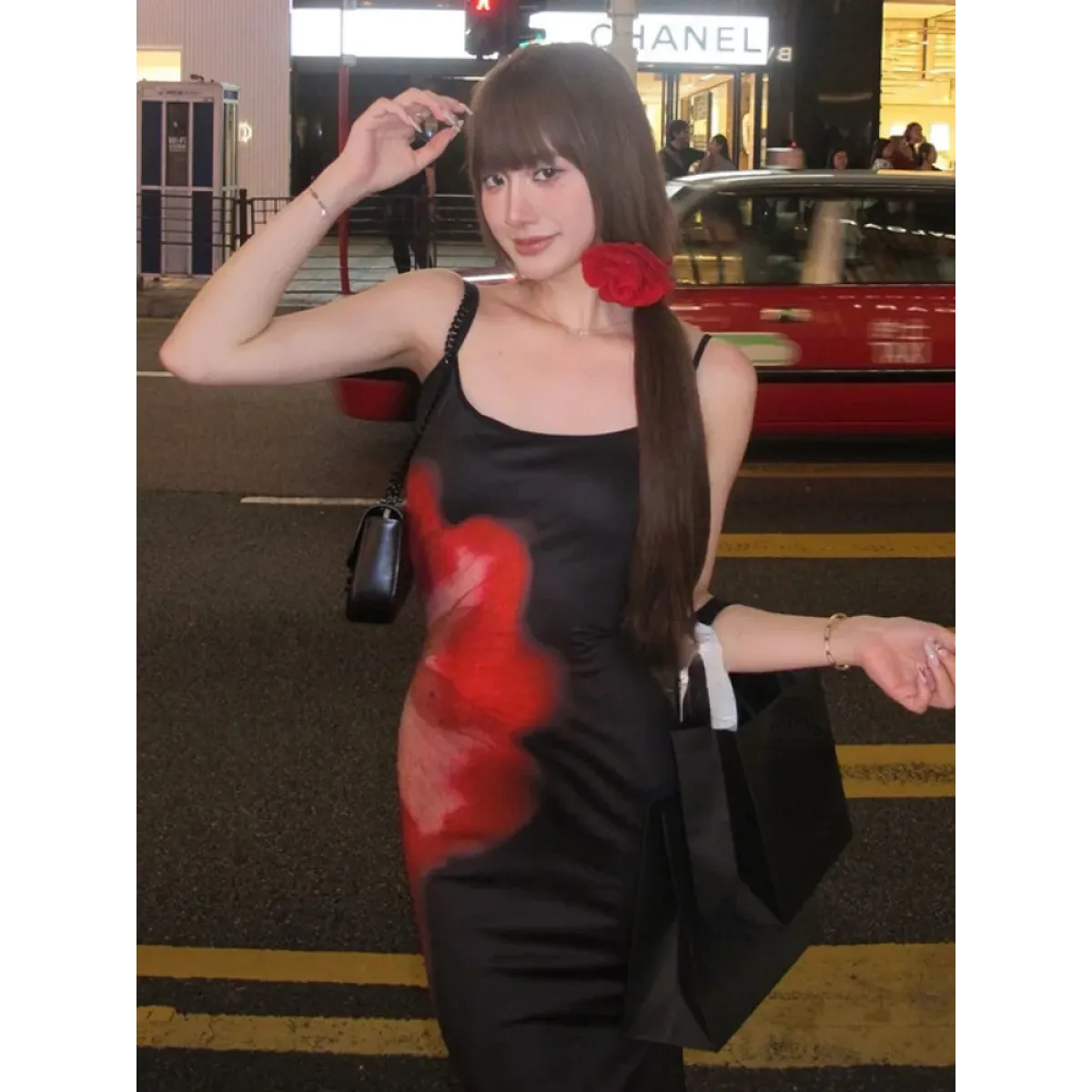 Y2K Grunge Print Sleeveless Midi Dress - All Dresses - Midi Dress - 2