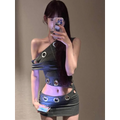 Y2K Grommet Cutout Mini Dress - All Dresses - Mini Dress - 1