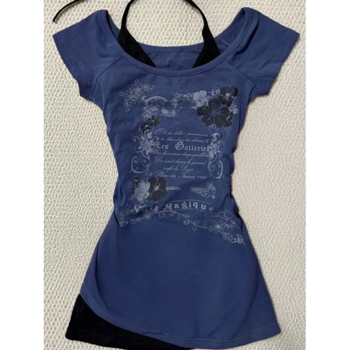 Y2K Grunge Halter Layered Mini Dress - All Dresses - Mini Dress - 3