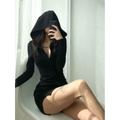 Y2K Hooded Slim Mini Dress - All Dresses - Mini Dress - 1