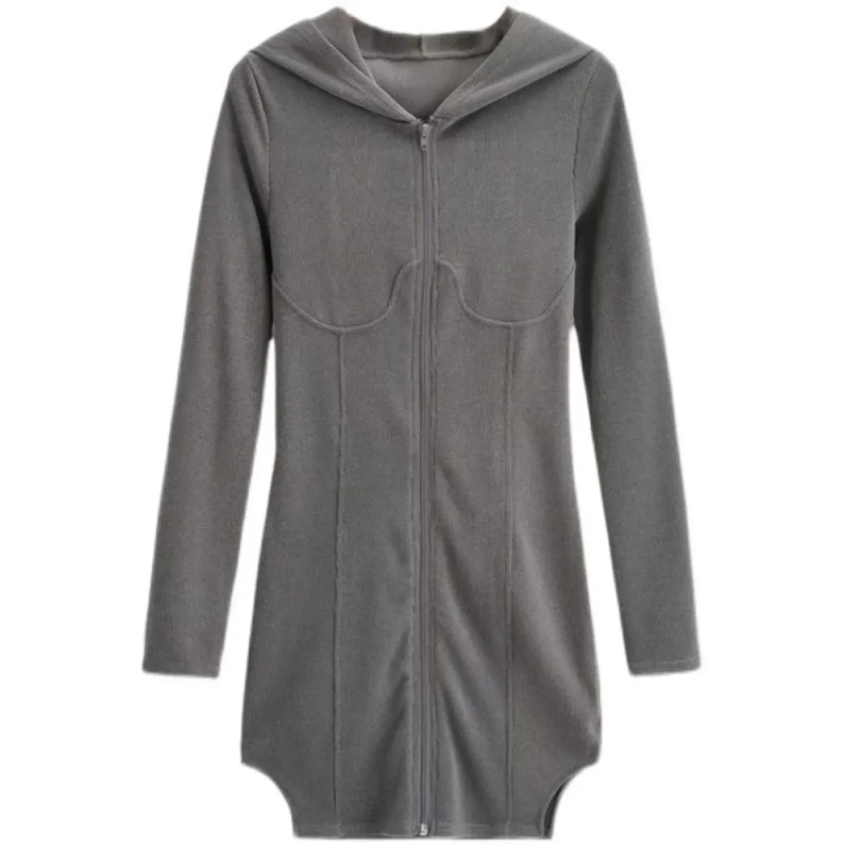 Y2K Hooded Slim Mini Dress - All Dresses - Mini Dress - 5