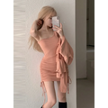 Y2K Hooded Cropped Top & Ruched Mini Dress Set - All Dresses - Sets / Co-ords - 6