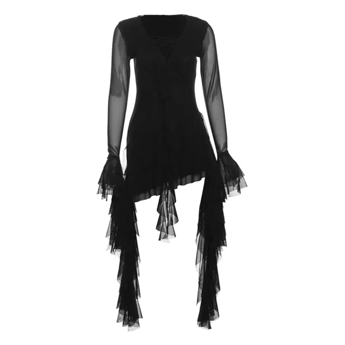 Y2K Ruffled Bandage Gauze Mini Dress - All Dresses - Mini Dress - 8