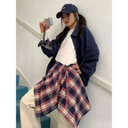 Y2K Irregular Plaid Lace-Up Mini Skirt - Bottoms - Skirts - 4