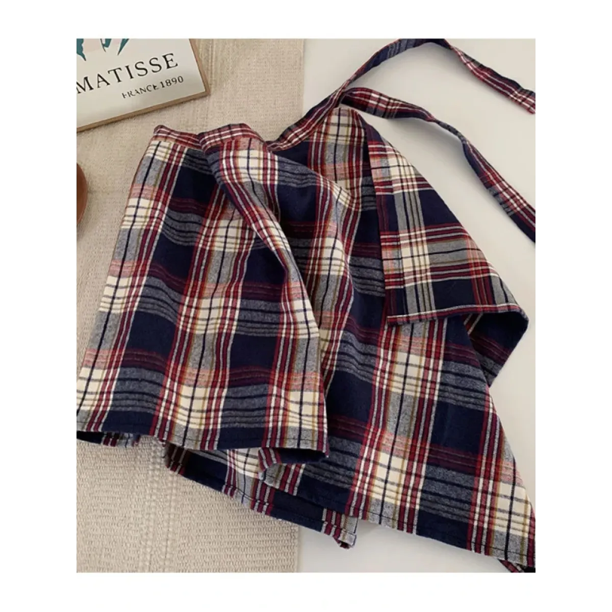 Y2K Irregular Plaid Lace-Up Mini Skirt - Bottoms - Skirts - 5