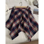 Y2K Irregular Plaid Lace-Up Mini Skirt - Bottoms - Skirts - 6