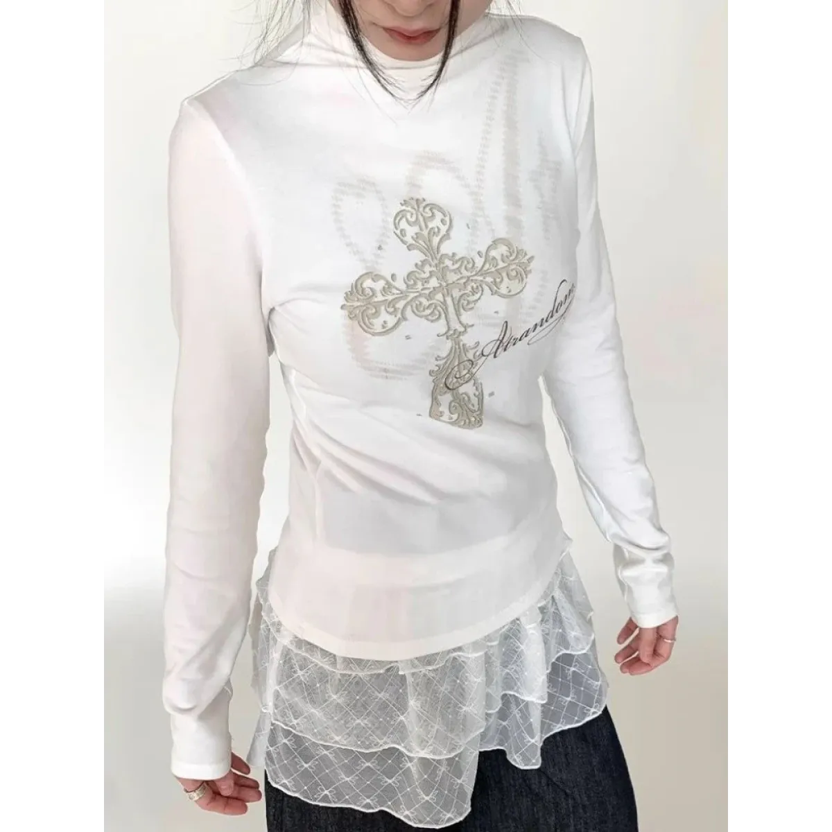 Korean Lace Ruffle Mini Skirt – Y2K Lolita Style - Bottoms - Mini Skirts - 2