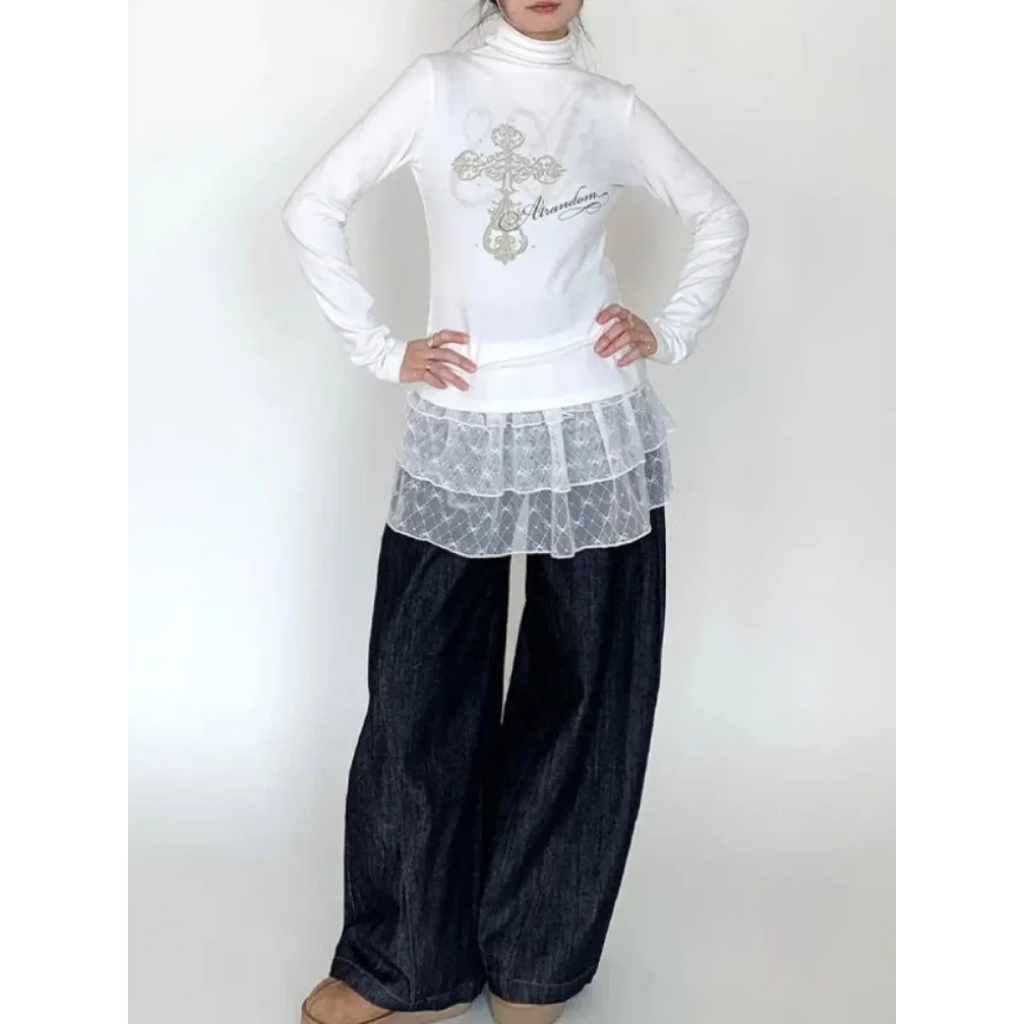 Korean Lace Ruffle Mini Skirt – Y2K Lolita Style - Bottoms - Mini Skirts - 3