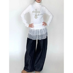 Korean Lace Ruffle Mini Skirt – Y2K Lolita Style - Bottoms - Mini Skirts - 3