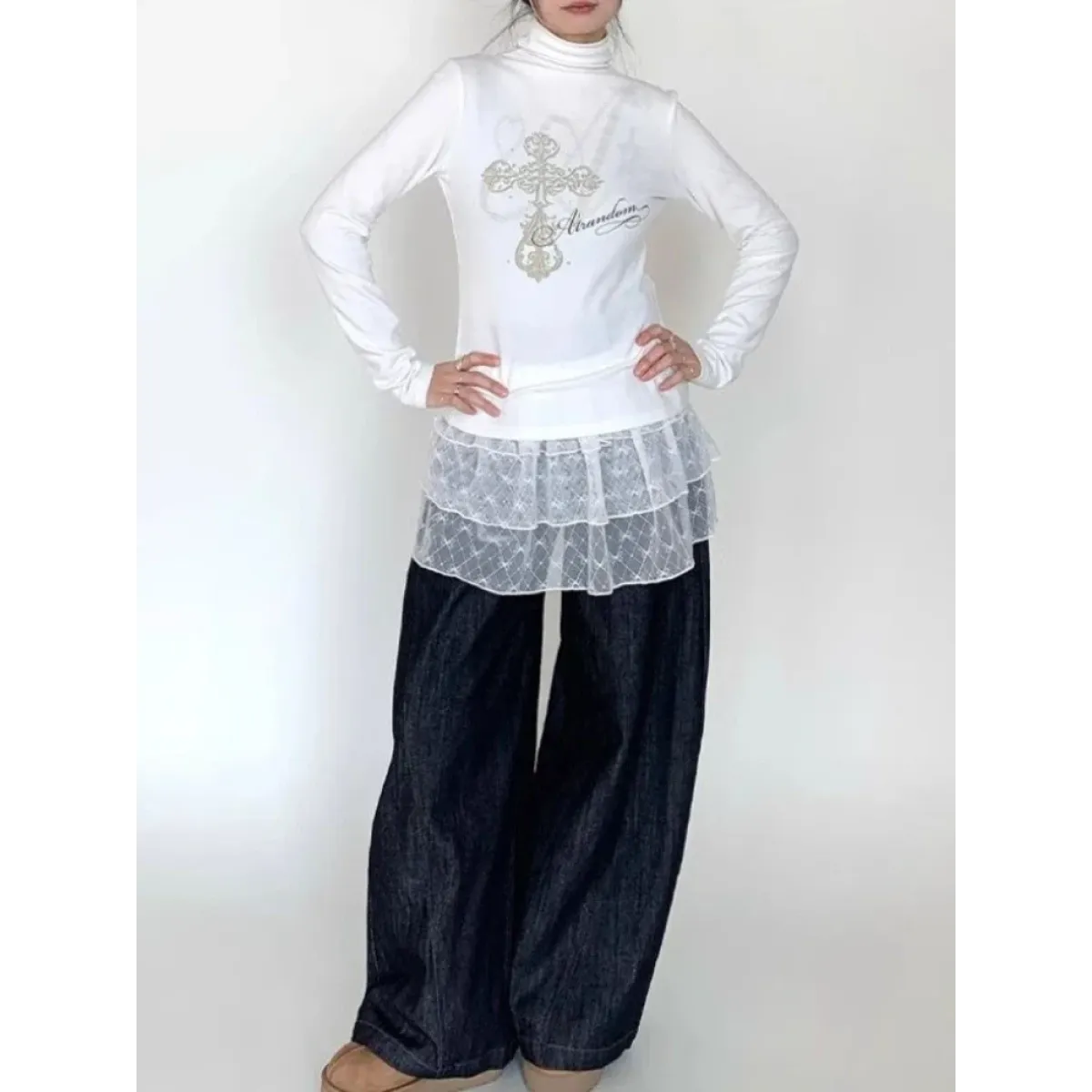 Korean Lace Ruffle Mini Skirt – Y2K Lolita Style - Bottoms - Mini Skirts - 3