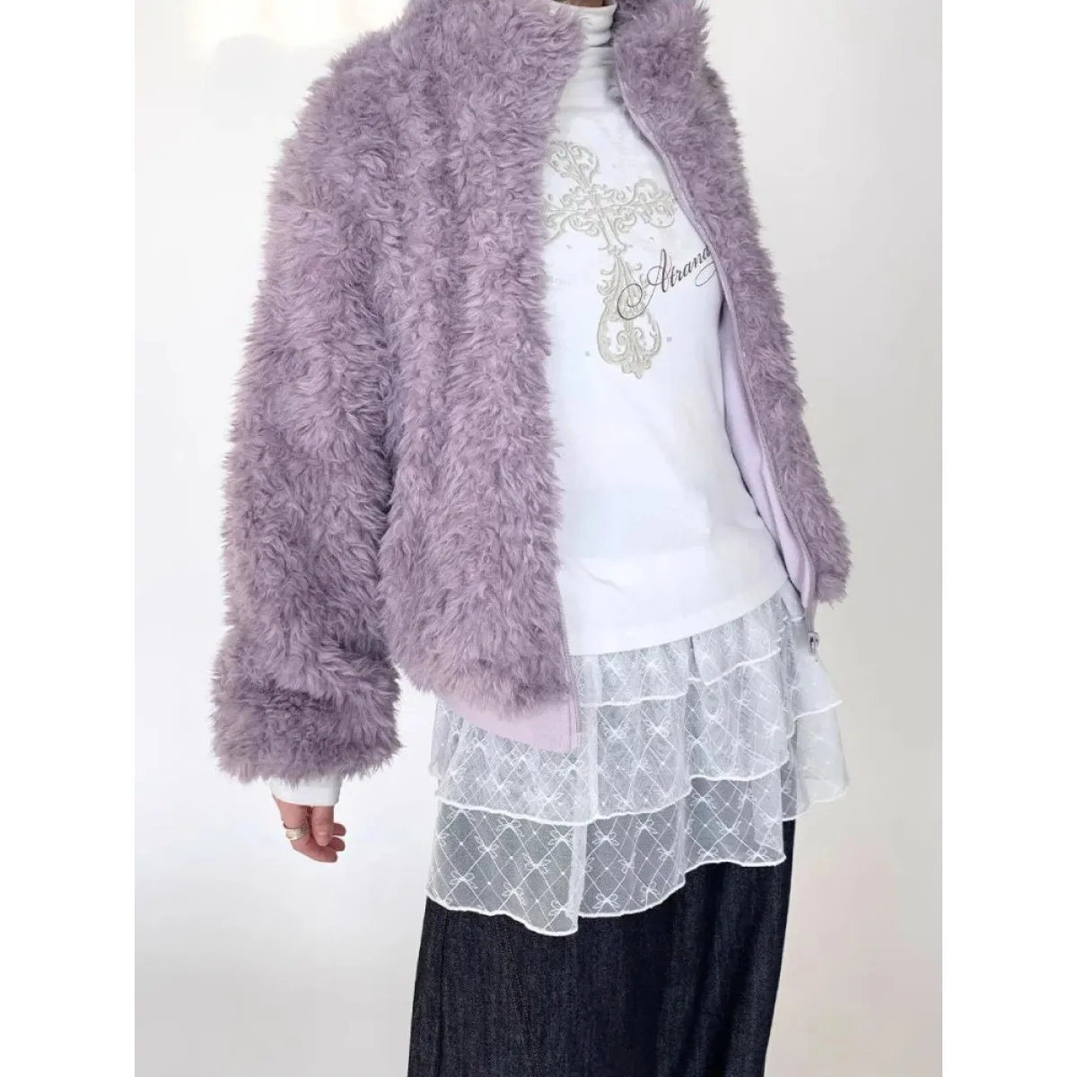 Korean Lace Ruffle Mini Skirt – Y2K Lolita Style - Bottoms - Mini Skirts - 5