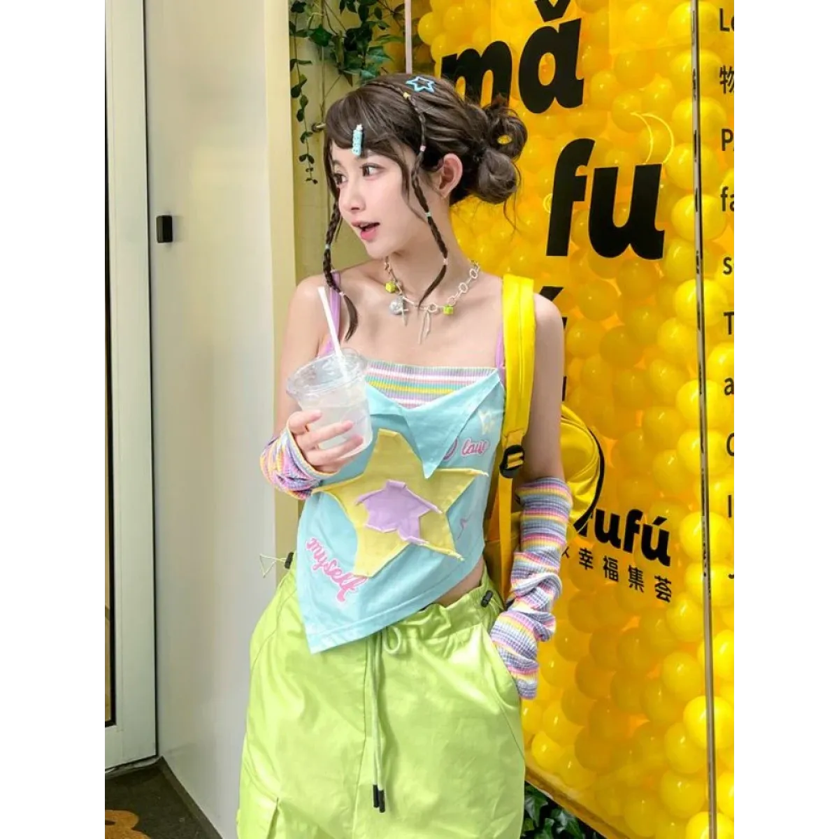 Y2K Patchwork Tees - Harajuku Kawaii Slim Tanks - T-Shirts - 2