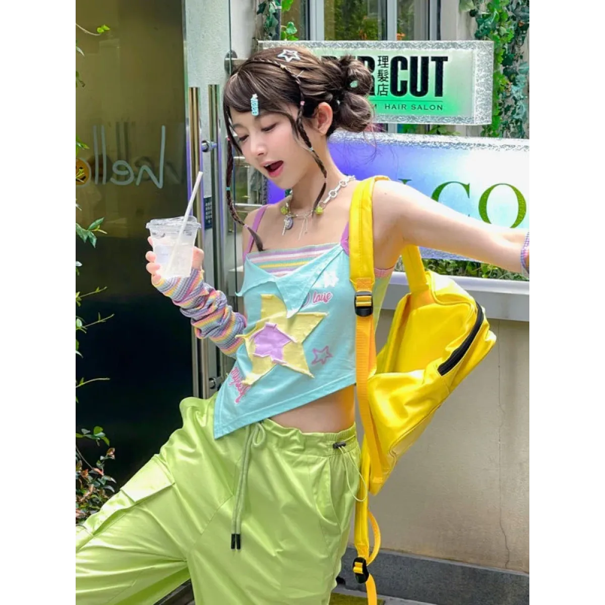 Y2K Patchwork Tees - Harajuku Kawaii Slim Tanks - T-Shirts - 4