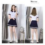 Y2K High Waist Pleated Mini Skirt – Kawaii Preppy Striped Style - Bottoms - Skirts - 5