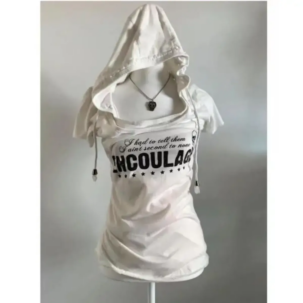 Y2K Punk Grunge T-Shirt – Hooded Slim Fit Retro Tee - T-Shirts - Short - Hooded - T-Shirts - 6