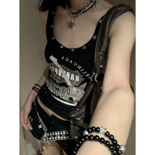 Y2K Punk Rock Graphic Camisole Tank Top - Women’s Clothing & Accessories - Tank Top / Cami - 1
